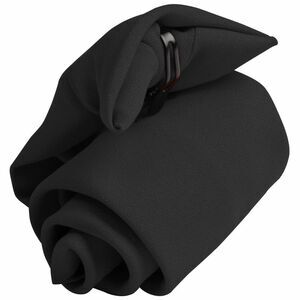 Premier Tie - Mens Plain Workwear Clip On Tie (Pack of 2) / Black